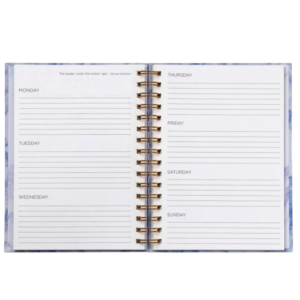Camoleaf Marble Blue Purple Spiral bound Hardcover Undated Planner